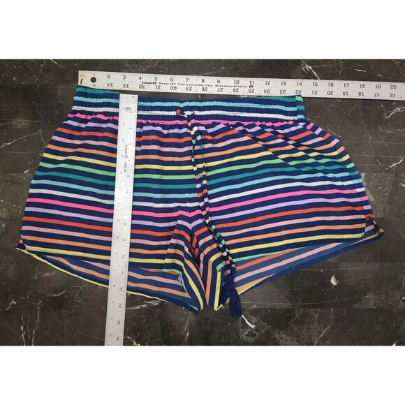 City Streets Shorts Womens Medium M Lightweight Pull On Rainbow Colors Stripes - Picture 6 of 7